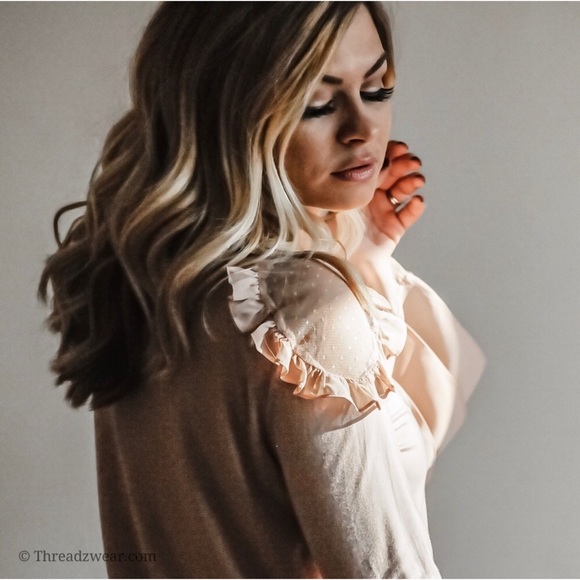 LAST ONE! Beautiful Ruffle Sleeve Top - Picture 2 of 9